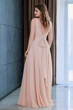 Load image into Gallery viewer, A-Line Floor Length Chiffon Bridesmaid Dress