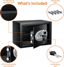 Load image into Gallery viewer, Steel Security Safe and Lock Box with Electronic Keypad
