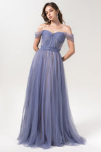 Load image into Gallery viewer, A-Line Floor Length Sparkling Tulle Bridesmaid Dress Formal Dresses
