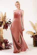 Load image into Gallery viewer, Sheath Sweep-Brush Train Velvet Bridesmaid Dress Formal Dresses
