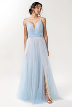 Load image into Gallery viewer, A-Line Floor Length Sparkling Tulle Bridesmaid Dress Formal Dresses
