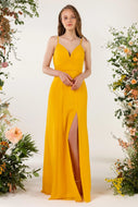 Sheath Sweep-Brush Train Chiffon Bridesmaid Dress
