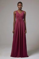 A-Line Floor Length Chiffon Bridesmaid Dress Formal Dresses