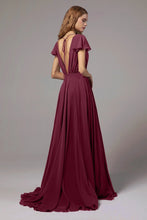 Load image into Gallery viewer, A-Line Floor Length Chiffon Bridesmaid Dress
