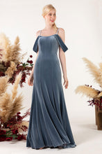 Load image into Gallery viewer, Trumpet Sweep-Brush Train Velvet Bridesmaid Dress Formal Dresses

