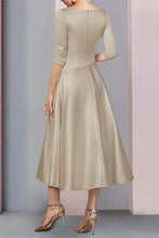 Load image into Gallery viewer, A-Line Tea Length Satin Mother Dress
