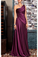 Sheath One Shoulder Sleeveless Floor Length Mother Dresses