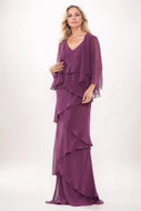 Sheath-Column Maxi Chiffon Mother Dress